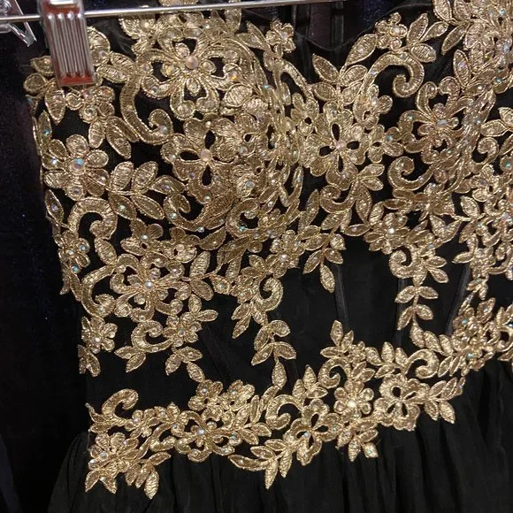 Dresses | Black And Gold Corsetback Dress | Poshmark